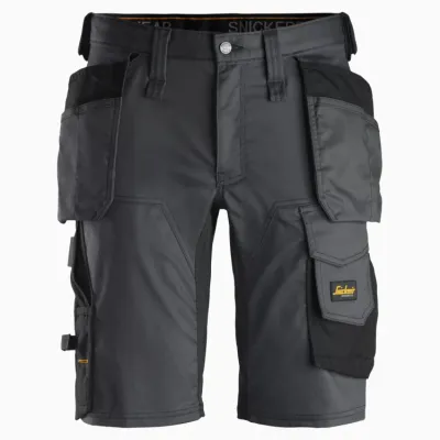 Short en Stretch avec poches holster SNICKERS 6141 gris acier-noir