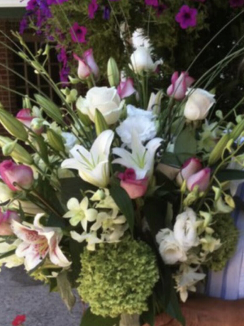 $225 Seasonal Wrapped Fresh Flower Bouquet (no vase)