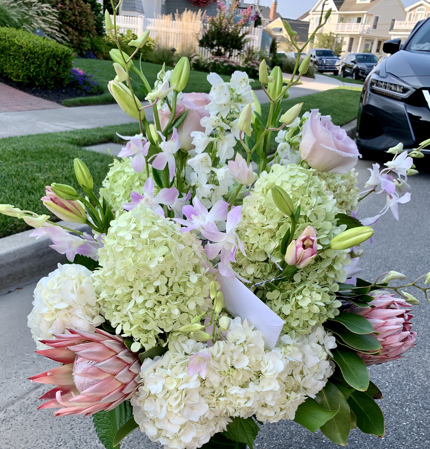 $300 Seasonal Wrapped Fresh Flower Bouquet (no vase)