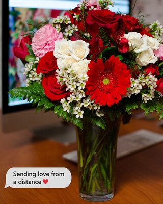 $95 Valentine’s Day Premium Mixed Fresh Flower Vase Arrangement