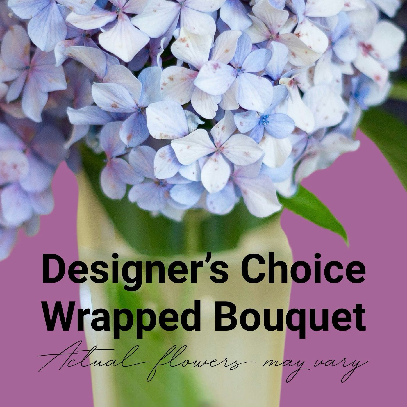$55 Seasonal Wrapped Fresh Flower Bouquet (no vase) Designer’s Choice - Actual Flowers May Vary