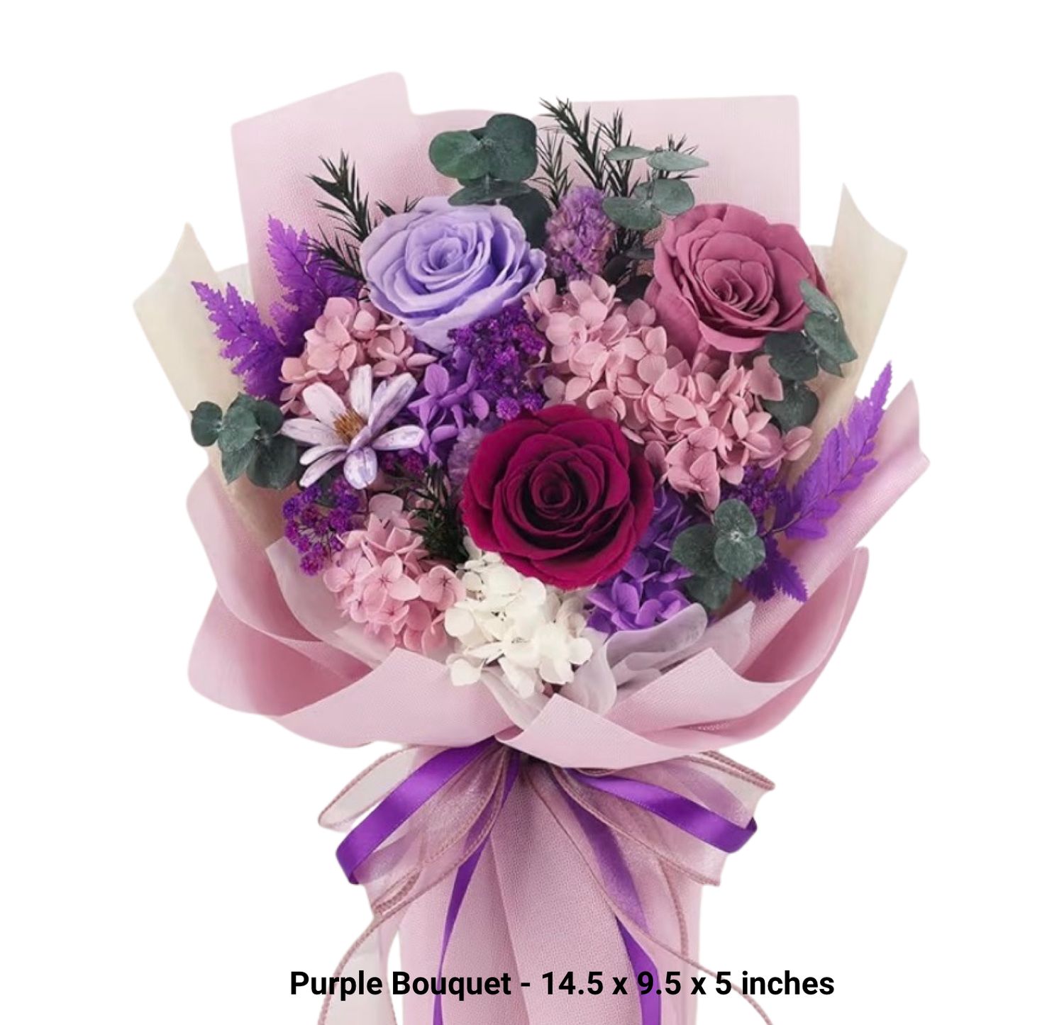 Preserved Flowers in a Vase Inside A Gift Box - Lasts 3 Years Or More