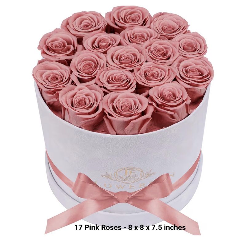 Preserved Roses - Flowers in a Luxury Suede Box - Lasts 1 Year Or More