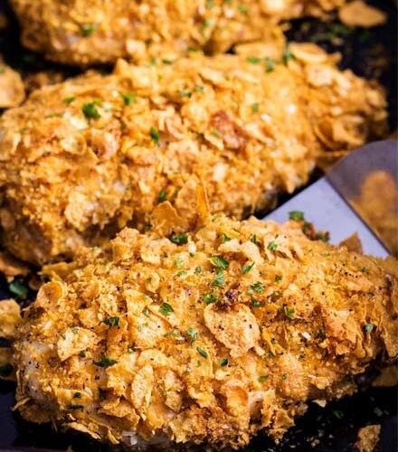 Corn Flakes Crusted Chicken Breast In Baguette