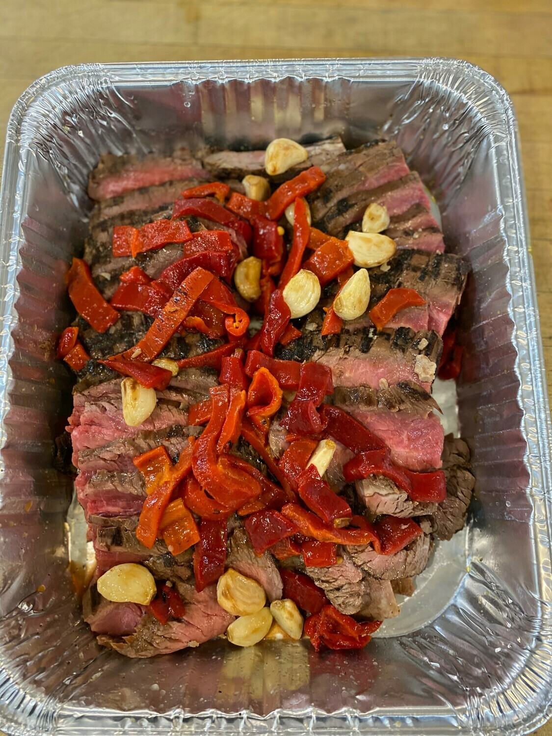 Grilled Flank Steak with Roasted Red Peppers 4-6 Servings