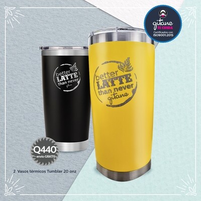 2 Vaso térmico Tumblr Waterbear® 20 onz 2 Vaso térmico Tumblr Waterbear® 20 onz