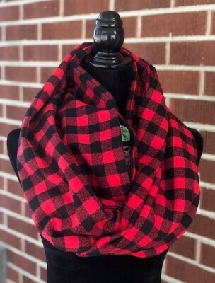 Small Check Red & Black Buffalo Plaid Infinity Scarf (Flannel) Small Check Red & Black Buffalo Plaid Infinity Scarf (Flannel)