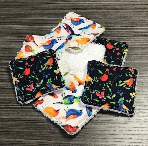 Facial Wipes Re-Usable Pretty Birds Facial Wipes Re-Usable Pretty Birds