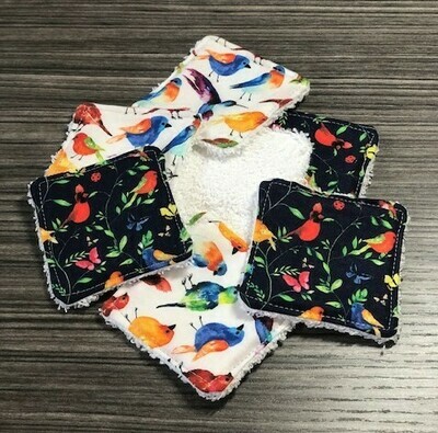 Facial Wipes Re-Usable Pretty Birds Facial Wipes Re-Usable Pretty Birds