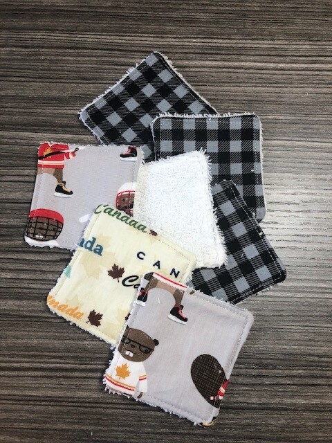 Facial Wipes Re-Usable Hockey Beavers & Plaid Facial Wipes Re-Usable Hockey Beavers & Plaid