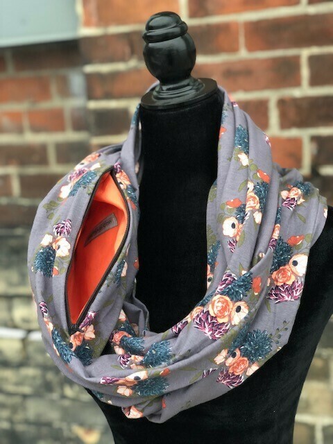 Infinity Scarf in Bark with Hidden Pocket (Knit) Infinity Scarf in Bark with Hidden Pocket (Knit)