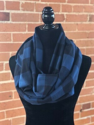 Mammoth Black & Blue Plaid Infinity Scarf (Flannel) Mammoth Black & Blue Plaid Infinity Scarf (Flannel)