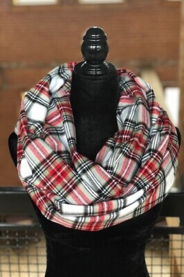 Country Plaid  Infinity Scarf with Hidden Pocket! (Flannel)