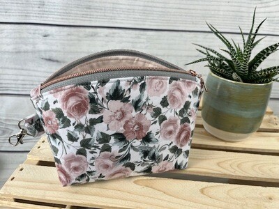 Classic Rose Pocket Pouch Perfect for Makeup, Pencils, Essential Oils