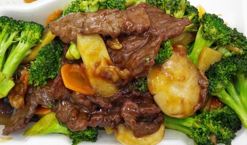 Broccoli beef and Sweet and Sour Chicken