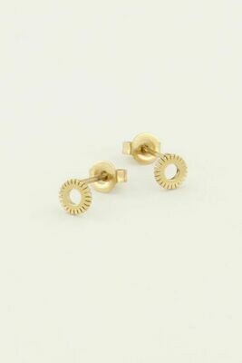 MJ04479 goud/gold studs zon oorbellen -My Jewellery