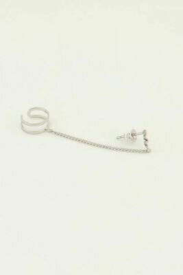 Mj04273 zilver Ear cuff slang Stud- My Jewellery