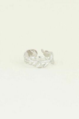 Mj02969 zilver Ring Met Blaadje-My Jewellery