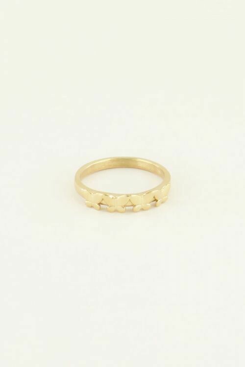 MJ04120 goud/gold ring vier Hartjes-My Jewellery