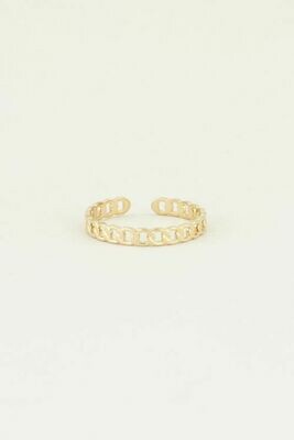MJ02921 Goud Ring Platte Schakel-My Jewellery