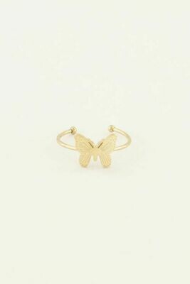 MJ04024 Goud Ring Vlinder-My Jewellery