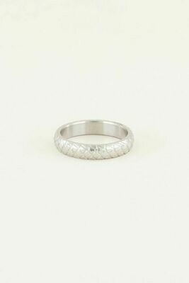 MJ03387 zilver Ring Met Schubben -My Jewellery