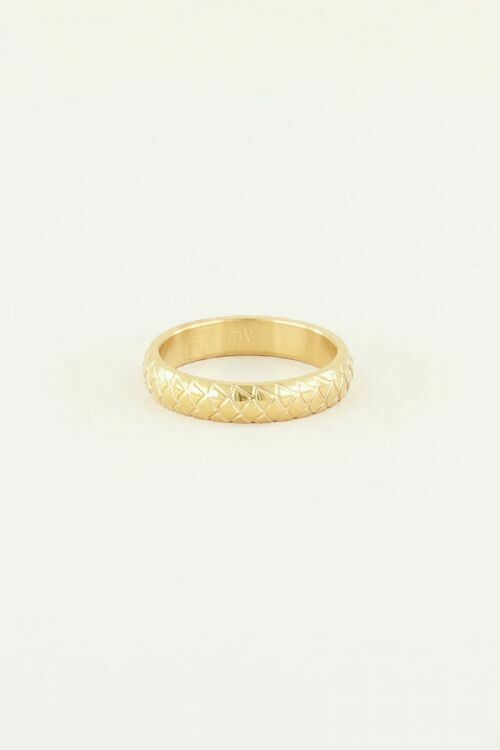 MJ03387 goud/gold Ring Met Schubben-My Jewellery