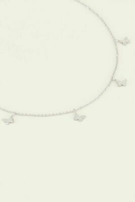 MJ03551 Zilver Ketting Vlindertjes -My Jewellery