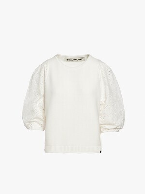 Beaumont - Pullover broiderie anglaise - off-white