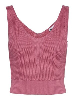 Noisy may NMSARA S/L O-NECK KNIT TOP Ibis Rose