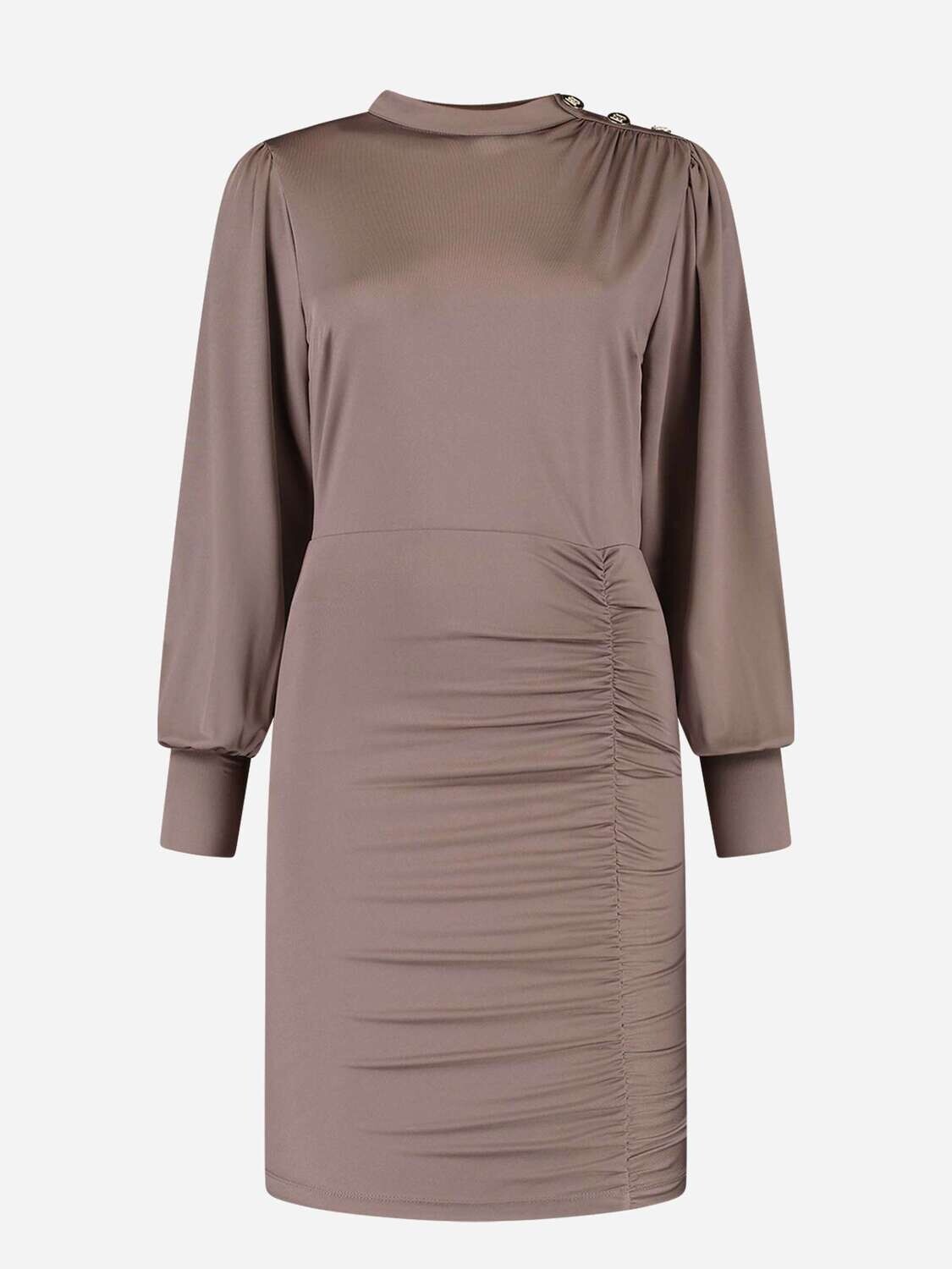 Nikkie Button Dress Taupe Gray/MELANGE N5-2862205