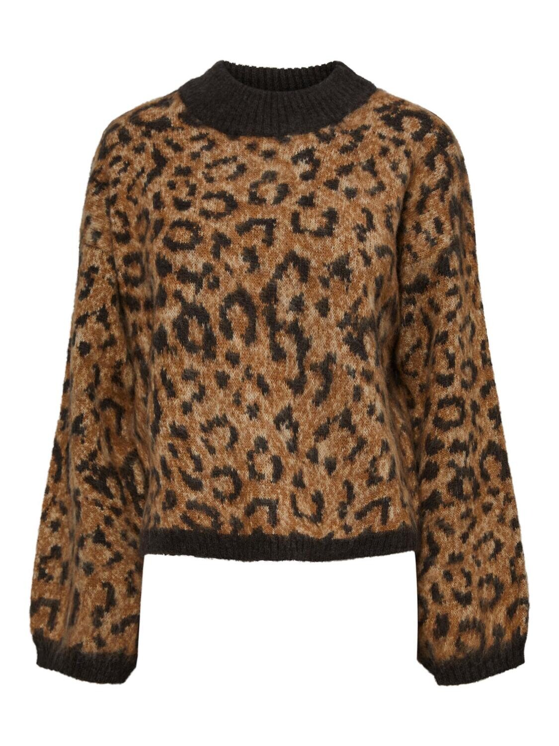 Pieces PCNOELLA LS HIGH-NECK KNIT BC White Pepper/ESPRESS 17128185