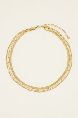 My Jewellery Necklace 3 layers chains goud MJ07690