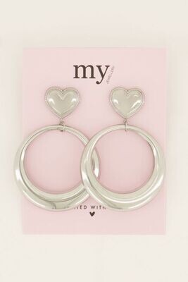 My Jewellery Earrings statement heart zilver MJ07363