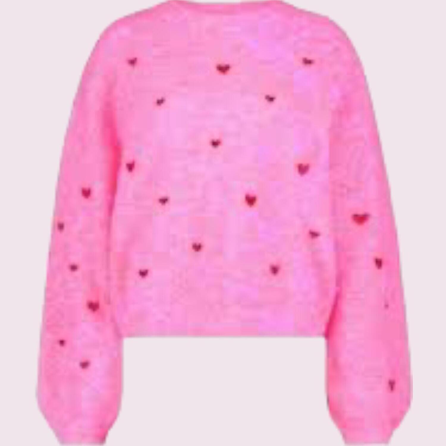 Ambika trui met hartjes rose 30196-B