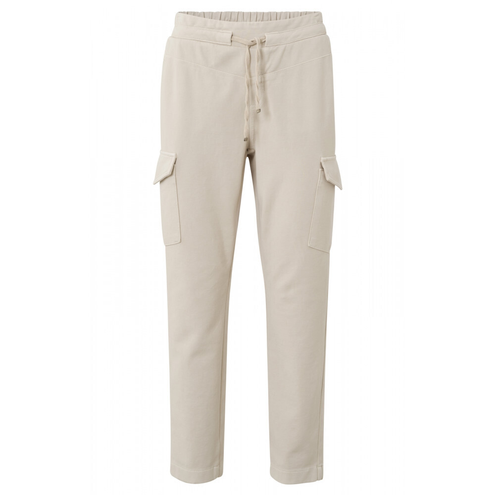 YaYa Jersey cargo trousers PUMICE STONE SAND 01-309040-303