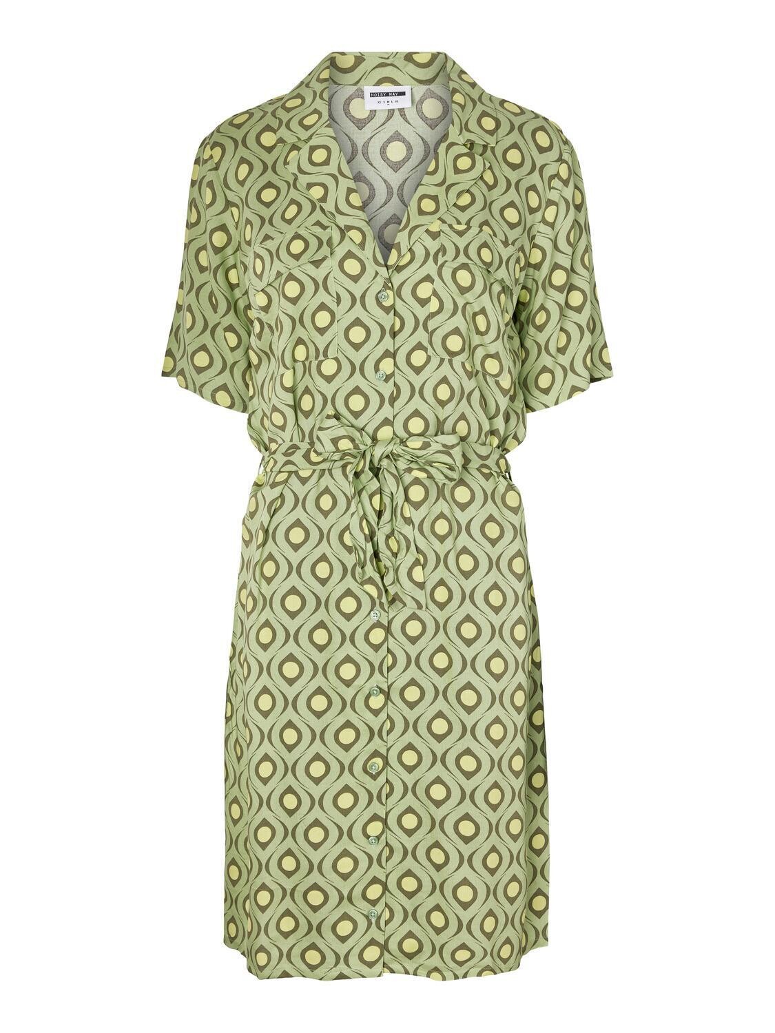 Noisy May NMJULES S/S BELTED DRESS WVN Quiet Green/RETRO 27024768