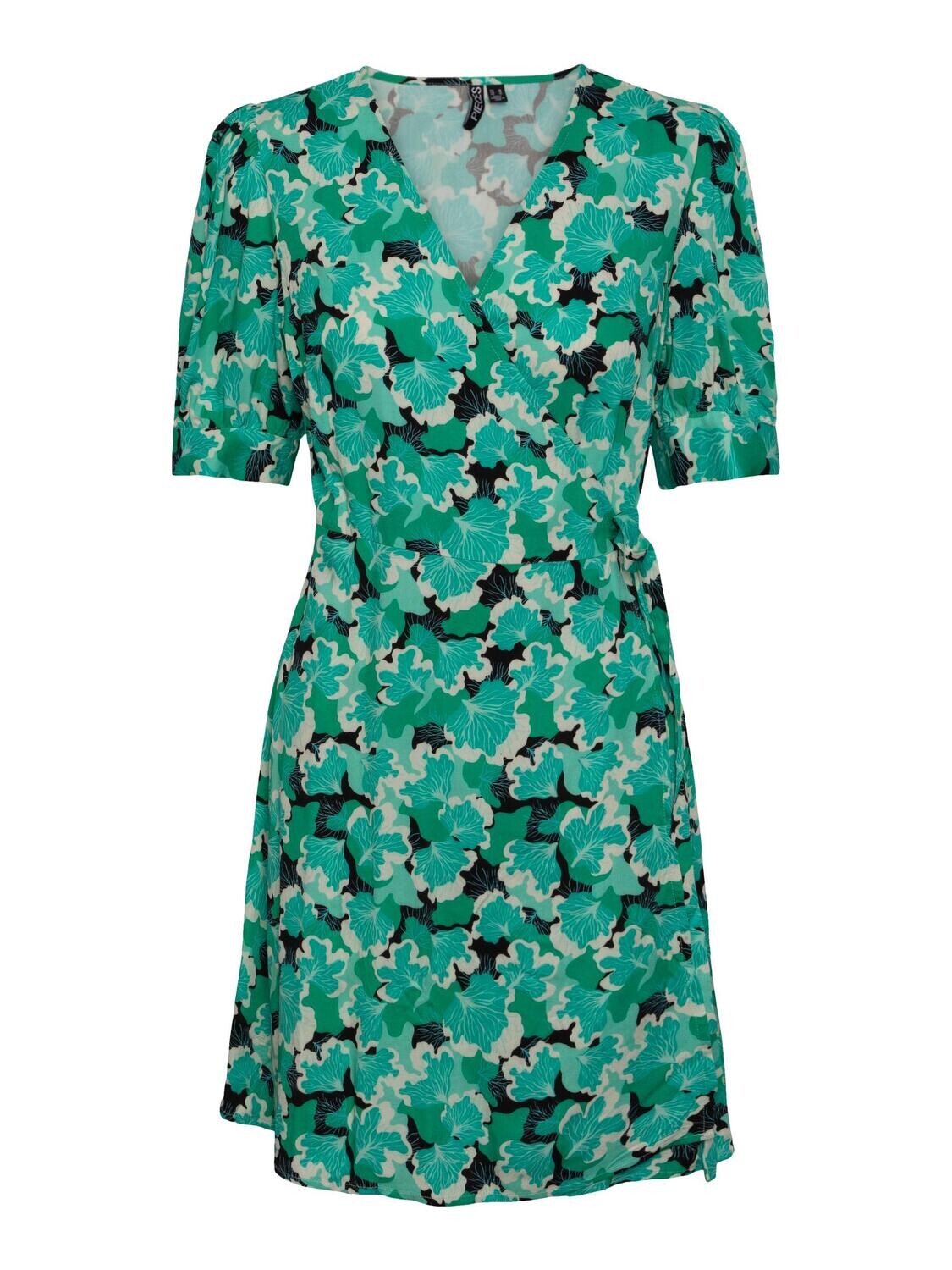 Pieces PCKASEY 2/4  WRAP DRESS Island Green/Coral a 17138147