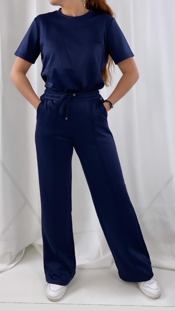 Ambika pantalon wijd navy Georgeanna