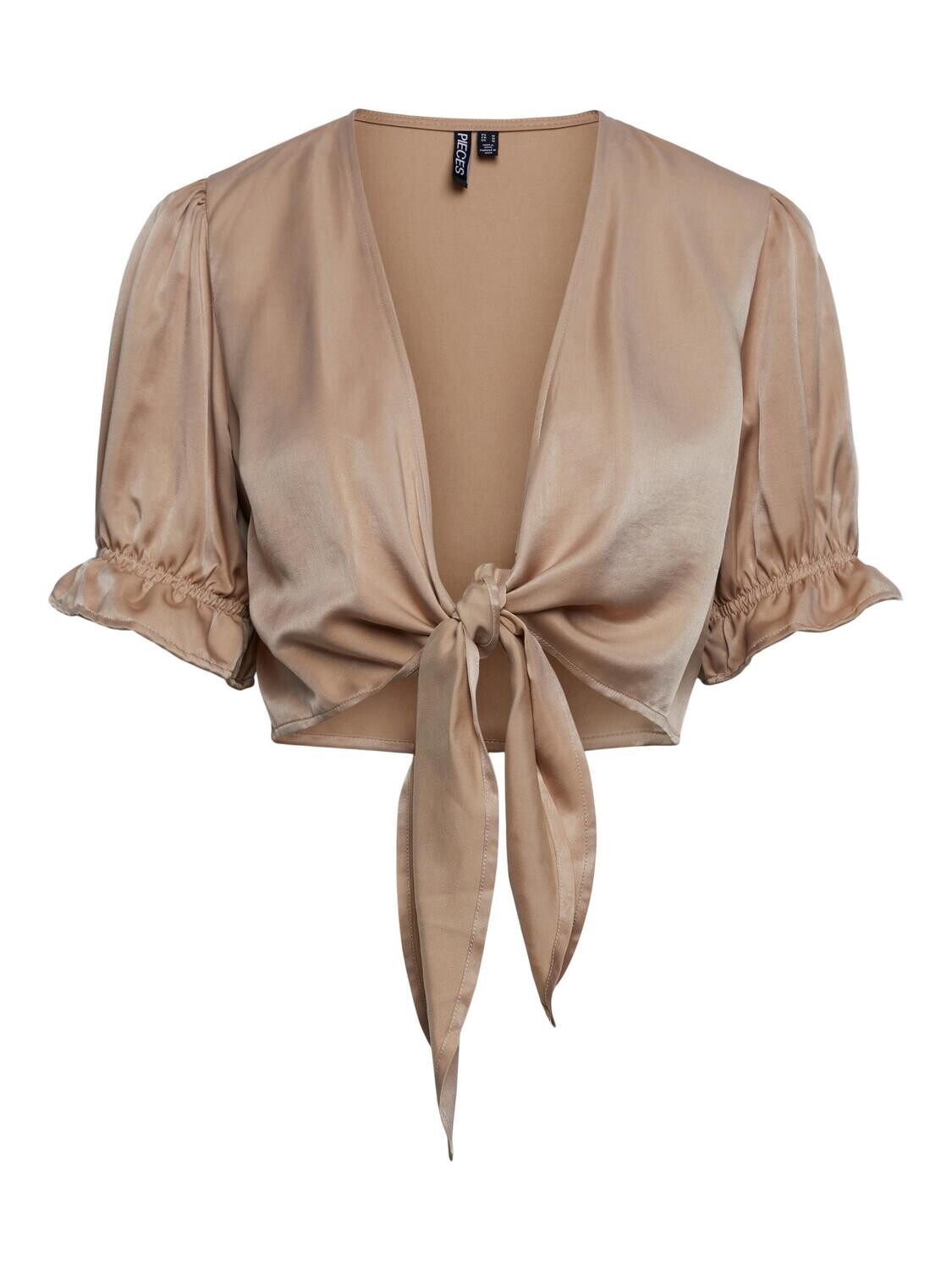 Pieces PCLORELEI SS TIE BOW TOP Nomad 17139746