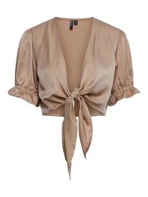 Pieces PCLORELEI SS TIE BOW TOP Nomad 17139746