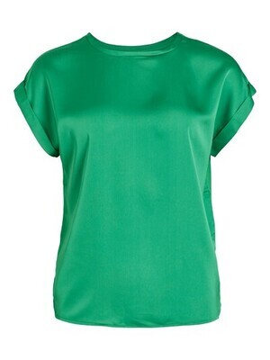 VILA VIELLETTE S/S SATIN TOP/SU - NOOS Bright Green 14059563