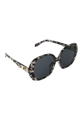 Yehwang Sunglasses round frame grey 8506