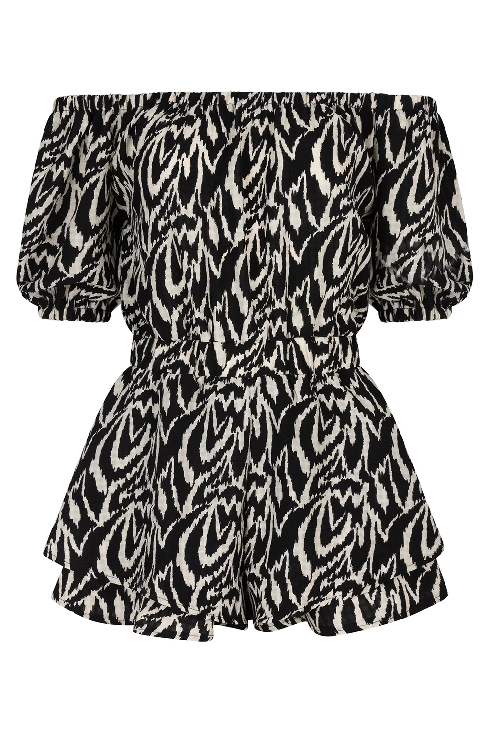 Ambika Playsuit off shoulder Black Iris Easter