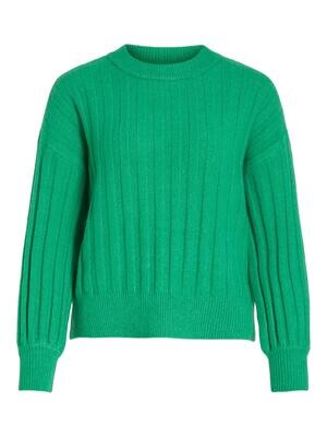VILA VITYCIA L/S O-NECK KNIT TOP/SU Bright Green/MELANGE 14088052