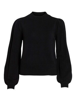 VILA VIRIL TURTLE-NK BALLOON L/S TOP - N: Black 14084179