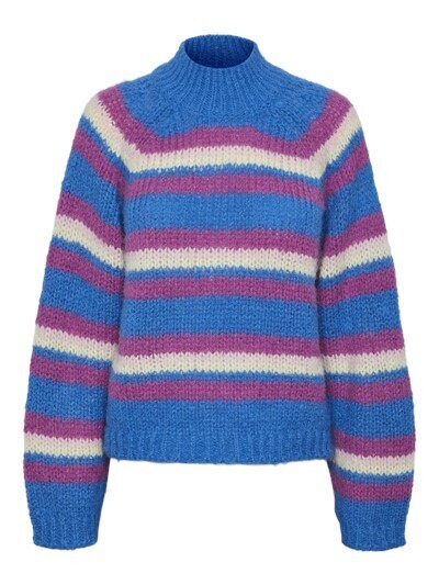 Pieces PCNARMANELL LS HIGH NECK KNIT BC French Blue/RADIANTO 17140573