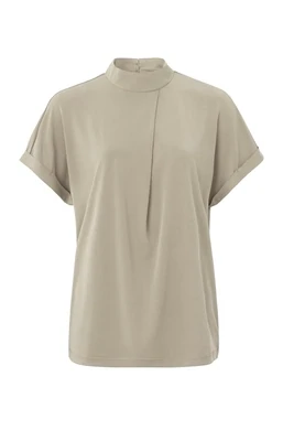 YaYa Top with pleat PURE CASHMERE BROWN 01-709052-309