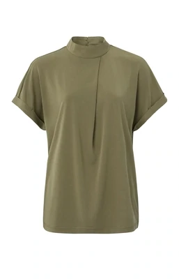 YaYa Top with pleat GOTHIC OLIVE GREEN 01-709052-309