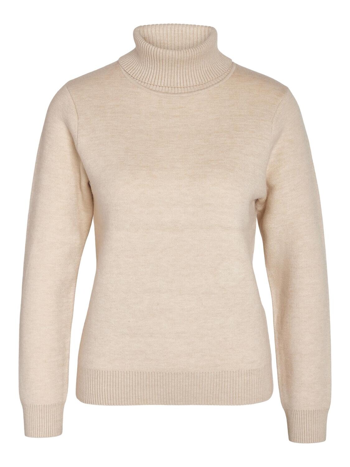 Noisy May NMHOLLIE L/S ROLL NECK KNIT Oatmeal 27029467